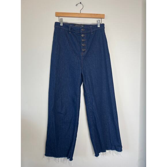 NEW Veronica Beard Grant Wide Leg High-Rise Cropped Denim Jeans Blue Size: 29 - Picture 2 of 8